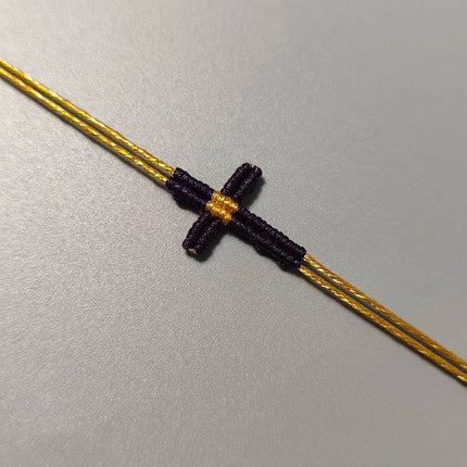 Hand-Woven Macrame Cross Bracelet Adjustable Bohemian Style Jewelry for Women Girls