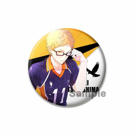 32/44/58mm Anime Haikyuu Snap-in Button Pins Figure Icon Badge  Round Handmade Brooches Breastpin for Backpack Clothes