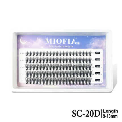 MIOFIA Wispy Thick Lashes Cluster 50D 80D 100D 150D Natural Fluffy False Eyelash Extension Cat Eye Lashes Mixed Tray Makeup