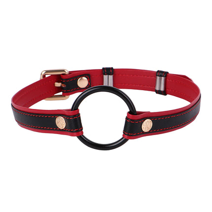 LEZEE Leather Mouth Gags Silent Oath Gag Breathable Open Oral Belt Adults Game Bondage Gear High Quality Microfiber Sexual Belt