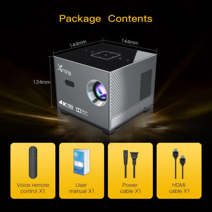 XNANO X3 Native 720P Projector Electric Focus Auto Keystone Voice Control Android 11 Dual WiFi Home Cinema Beamer Support 4K