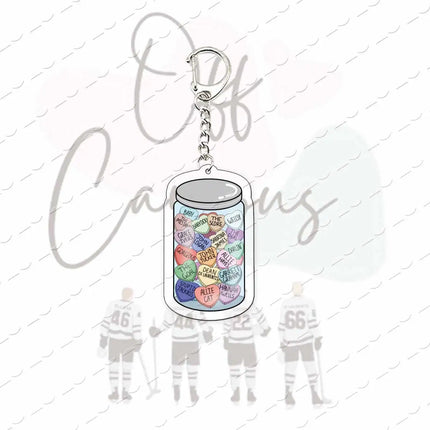 TV Show Off Campus K Keychain Bag Charm Elle Kennedy Garrett Graham Hockey Acrylic Keyrings Pendant Chain Fans Friends Gifts