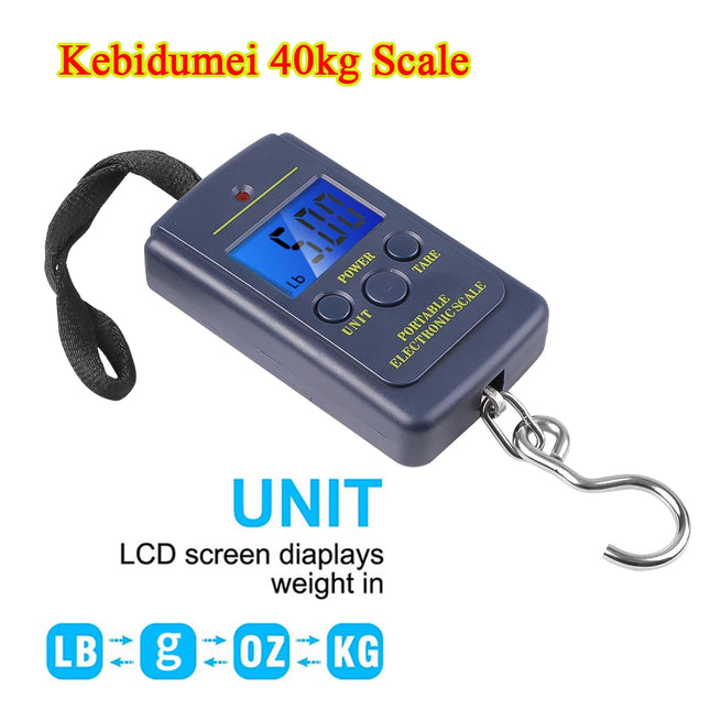 0.01Kg - 40Kg Weighing Scale Digital Scales Hanging Scale Portable Lcd Electronic Scale Luggage Weight Balance Steelyard