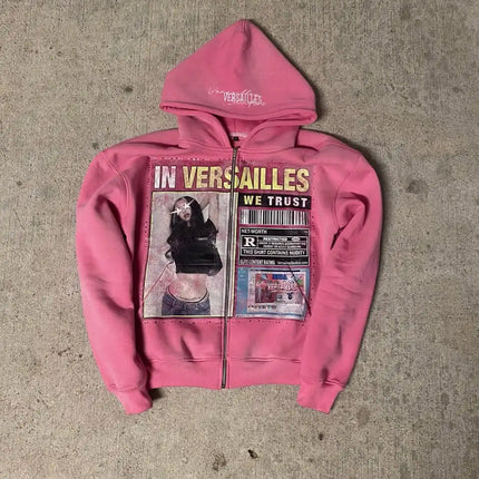 Retro Fashion Printed Pattern Hoodie Y2k Gothic Street Clothing Men and Women Loose Casual Sportswear k pop clothes