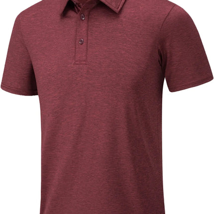 TACVASEN Summer Polo T-shirts Mens Casual Short Sleeve Shirts 3 Buttons Down Quick Dry Breathable Golf Fishing Pullover Workwear