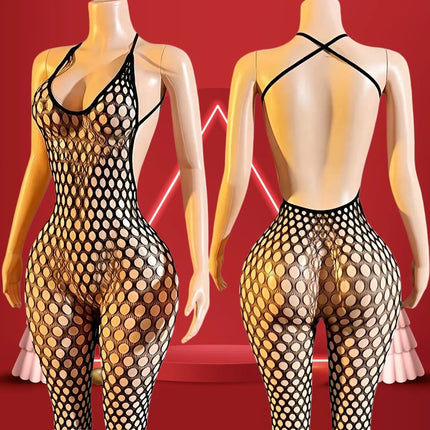 Hot Women Breastless Bodystocking Crotchless Bold Sex Lingerie Erotic Babydoll Tights Open Bra Porn Desire Underwear