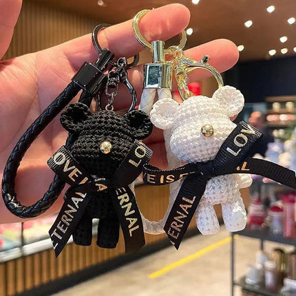Creative Cute Bear Keychain Jewelry Resin Trinket Gift Women Bag Charms Phone Doll Pendant Car Keyring Accessories