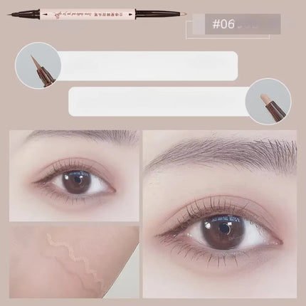 Double Head Eyeliner Pen Very Fine Tip Lying Silkworm Eye Brightening Waterproof And Durable Not Easy To Halo Dye Natural Makeup