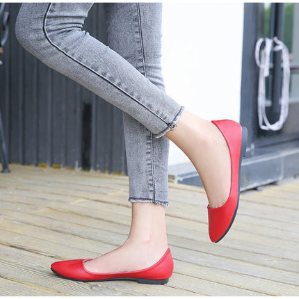 New Flat Heel Pointed Toe Flat Shoes Korean Style Fashionable Shallow Mouth Large-Size Casual Shoes Comfortable And Breathable