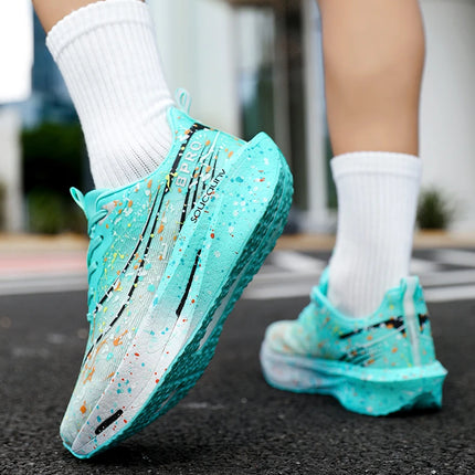 Marathon Carbon Plate Air Cushion Men Sports Running Shoes Breathable Lightweight Women's Comfortable Athletic Nonskid Sneakers
