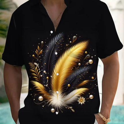 New Hawaii Spring/Summer Fashion Leisure Street Walk Tourist Beach Printed Full Open Short Sleeve Button Shirt, Quick Shipping
