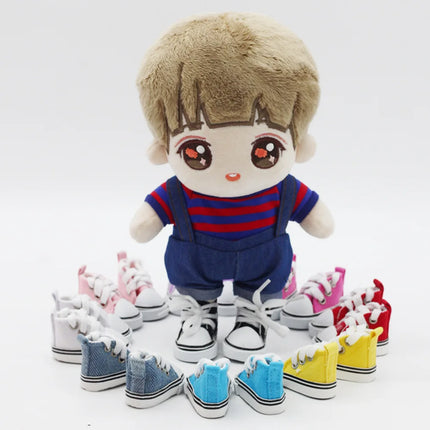 BJD Doll Clothes Accessory 5CM Mini Canvas Shoelace Doll Shoes for Play House Dress Up Accessory 1Pair