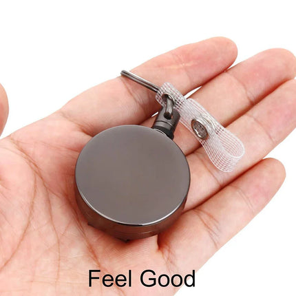 Metal Wire Keychain Pull Recoil Sporty Key Ring Retractable Keyring Anti Lost ID Card Holder Telescopic Burglar Chain Organizer