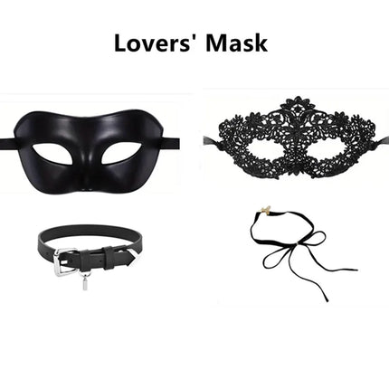 Valentine's Day Mask and Collar Set for Couples Costume Parties Cosplay and Fun Accessories to Spice Up the Celebration