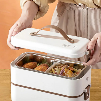 Electric Heating Lunch Box , Food Heater Container  0.8L Home Office Capacity  ,0.8L PP Stainless Steel Double Layer Food Warmer