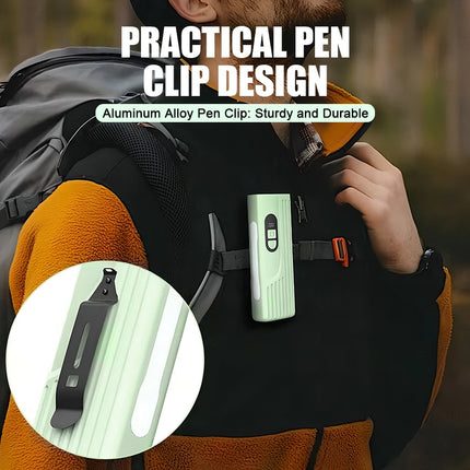Super Bright LED Flashlight USB Rechargeable Torch with RGB Side Light Outdoor Emergency Lamp with Pen Clip for Fishing Hiking