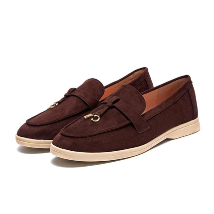 CHCH Women's Flat Shoes Autumn New Anti Velvet Single Shoes Classic Round Head Women's loafers