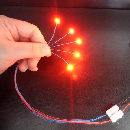 5pcs Flashing Led SMD 0805 Blink Led 3V Model Train Pre-soldered Micro Railway Layout for Toy Gundam Lighting Free 1 Battery Box