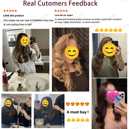 SenCiciMen X19 Multi Hair Styler Curling Iron Hair Hot Air Brush Curling Barrel With Comb Nozzles HairDryer for Voluminous Style