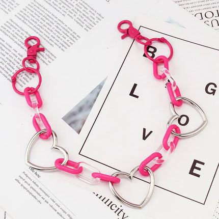 Punk Hiphop Long Resin Pentagram Heart Rock Trousers Hipster Pant Jean Keychain Ring Clip Acrylic Key Chains Women Accessories