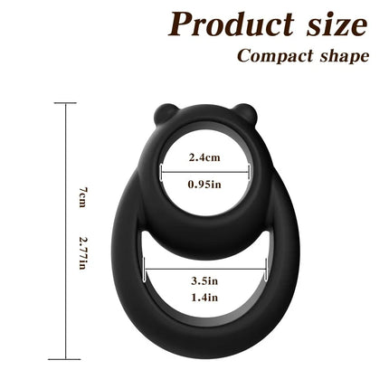 Silicone Penis Ring Bear Cock Ring Dick Scrotum Ball Stretcher Erection Cockring Ejaculation Delay Sex Toys for Men