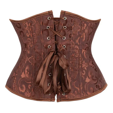 Women Corsets Bustiers Sexy Jacquard Underbust Corset Plastic Bones Korset Basques Shaper Elegant Waist Bustier Top