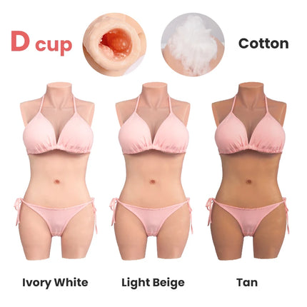 KUMIHO C D Cup 3-Point Bodysuit Cosplay Sissy Silicone Fake Vagina Breast Forms Boobs Silicon Body For Crossdresser Drag Queen