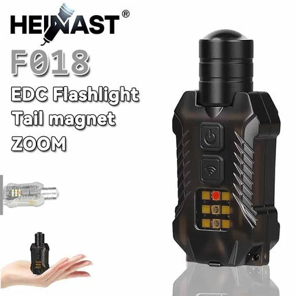Mini Portable EDC Flashlight USB Rechargeable Zoomable Torch Powerful Pocket Flashlight with White,Yellow and 395nm UV Lamp