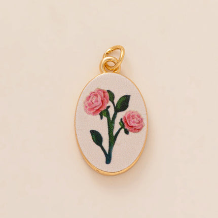 Flower Fruit Love Shell Drip Oil Printed Pendant Fashion Trend DIY Charms Jewelry Making Accessory