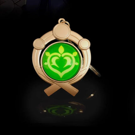 New Teyvat Vision Fontaine Water God Focalors Lyney and Lynette Keychain Luminous 7 Element Eye Of Original God Toy KeyRing