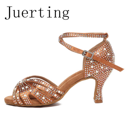 Juerting new Heels Modern Jazz Salsa soft soled women's adult Latin Chacha Rumba Bachata dance shoes
