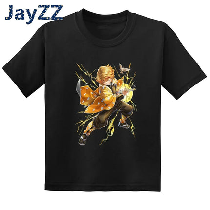 Children's Demon Slayer Anime Cartoon T-Shirt Fun Kids' Clothing Baby Boys and Girls Summer Fashion T-Shirt