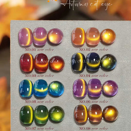 Autumn Brown Cat Eye Gel Polish Set With Color Display HEMA/TPO Free Luxury Magnetic Gel Soak Off UV LED Nail Varnish UV Gel Kit