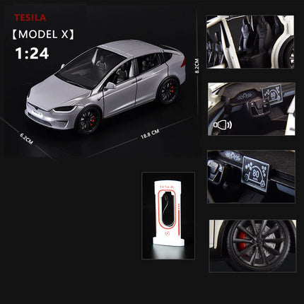 1:24 Model X Model Y Model 3 Alloy Die Cast Toy Car Model Sound and Light Children's Toy Collectibles Birthday gifts