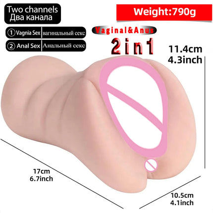 Realistic 3 in 1 Male Masturbator Cup Mouth Vagina Anal 3 Holes Deep Throat Blowjob Pocket Pussy Airplane Cup Sex Toy for Men