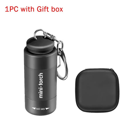 1-3PCS  Pocket LED Flashlights Portable USB Rechargeable Keychain Flash Light Waterproof Home Outdoor Hiking Camping Flashlight