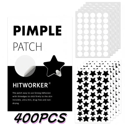 400/800pcs Hydrogel Acne Patch, Black Star and Round Cover Acne Patch, a skin care gift for men and women on Valentine's Day