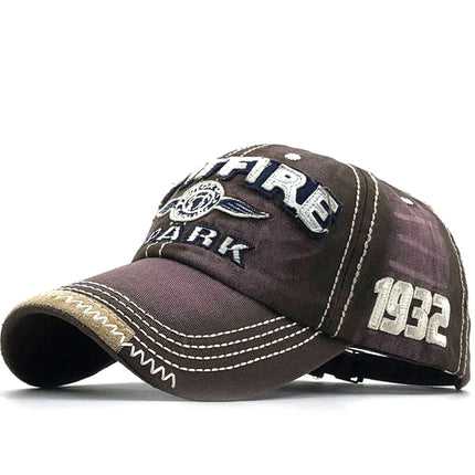 Embroidered Letter 1932 Washed Cloth Retro Style Baseball Cap Men's and Women's Casual Street Retro Motorcycle Do Old Visor Hat