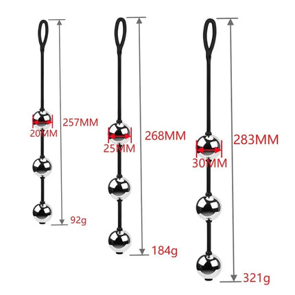 3 Size Metal Anal Beads Butt Plug Silicone Rope Geisha Balls Weighted Vaginal Kegel Exerciser Erotic Sex Toys for Woman
