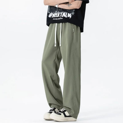 Mesh Men Pants Summer Solid Color Breathable Quick-dry Sports Running Fitness Casual Fashion Men Thin Pants