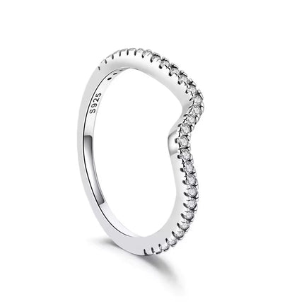New 925 Sterling Silver Rings Stackable Infinite Silver shining Zircon Ring For Women Wedding Anniversary Birthday Jewelry Gift