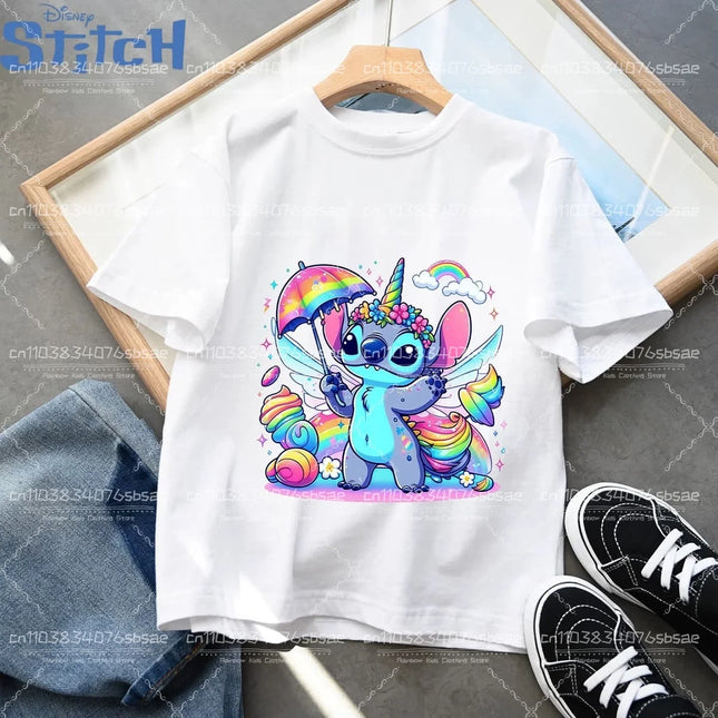 Summer Kawaii Embroidered Children's Clothing Cute Boys and Girls Children's T-shirts Round Neck Summer Children's Short Sleeves