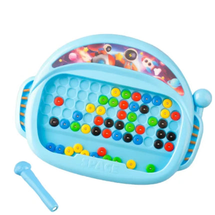 1 PCS Children's Magnetic Colorful Doodle Board with Pen & Beads Drawing Board Toy Sensory Educational Boy Girl Montessori Gift