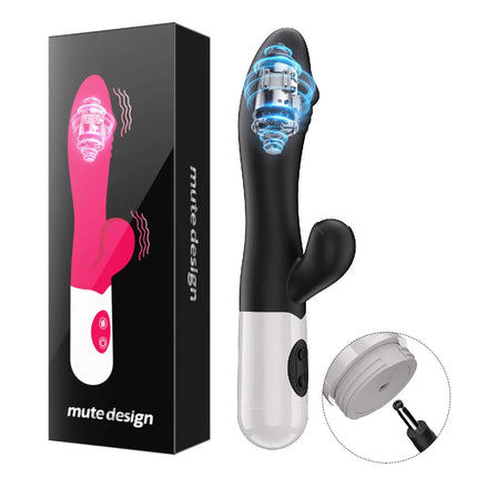 Rabbit Vibrator for Women Clitoris Stimulator Silicone G-spot Powerful 2 in 1 Dildo Female Masturbation Sex Toys Adult Goods