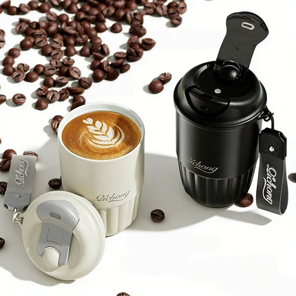 410ML Ceramic Liner Thermos Coffee Cup Travel Coffee Mug Vacuum Insulated Thermos For Coffee Thermal Cup Tumbler Christmas Gift