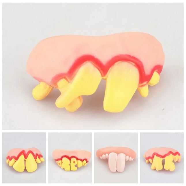 Practical Jokes Denture Gags Funny Dentures 10 Style Rubber Ugly Teeth Scary Trick Fake Denture Teeth Household Theme Party