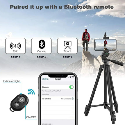 Portable Tripod Stand 102cm Universal Photography for Gopro iPhone Samsung Xiaomi Huawei Phone Aluminum Travel Mini Tripods Par