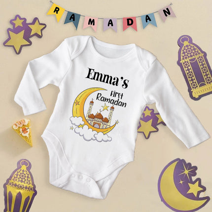 Personalized Ramadan Baby Bodysuit Custom Name Newborn Eid Jumpsuit Infant Ramadan Romper Islamic Muslim Holiday Babies Outfits