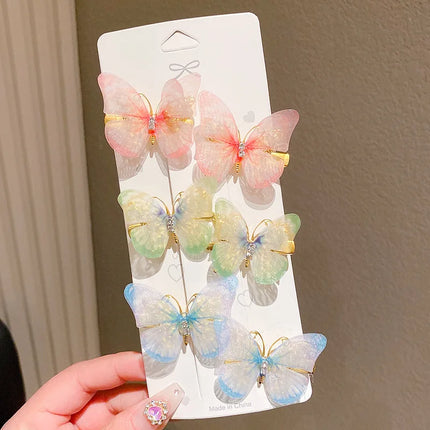 Super Fairy Butterfly Hair Clips for Girls,Cute Barrettes, Lovely Hair Accessories,Side Bangs Clips for Toddlers & Little Girls.
