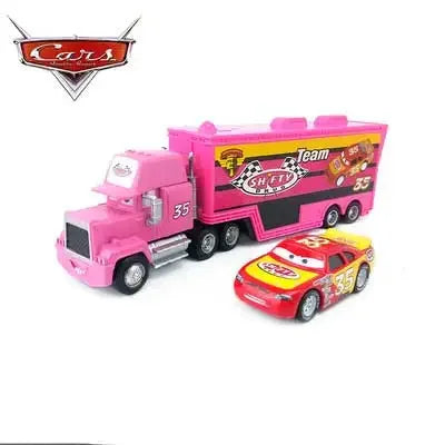 Pixar Cars Lightning McQueen Mack Uncle Truck Black Storm Jackson Cruz Set Metal Diecast Model Toy Kids Christmas Gift
